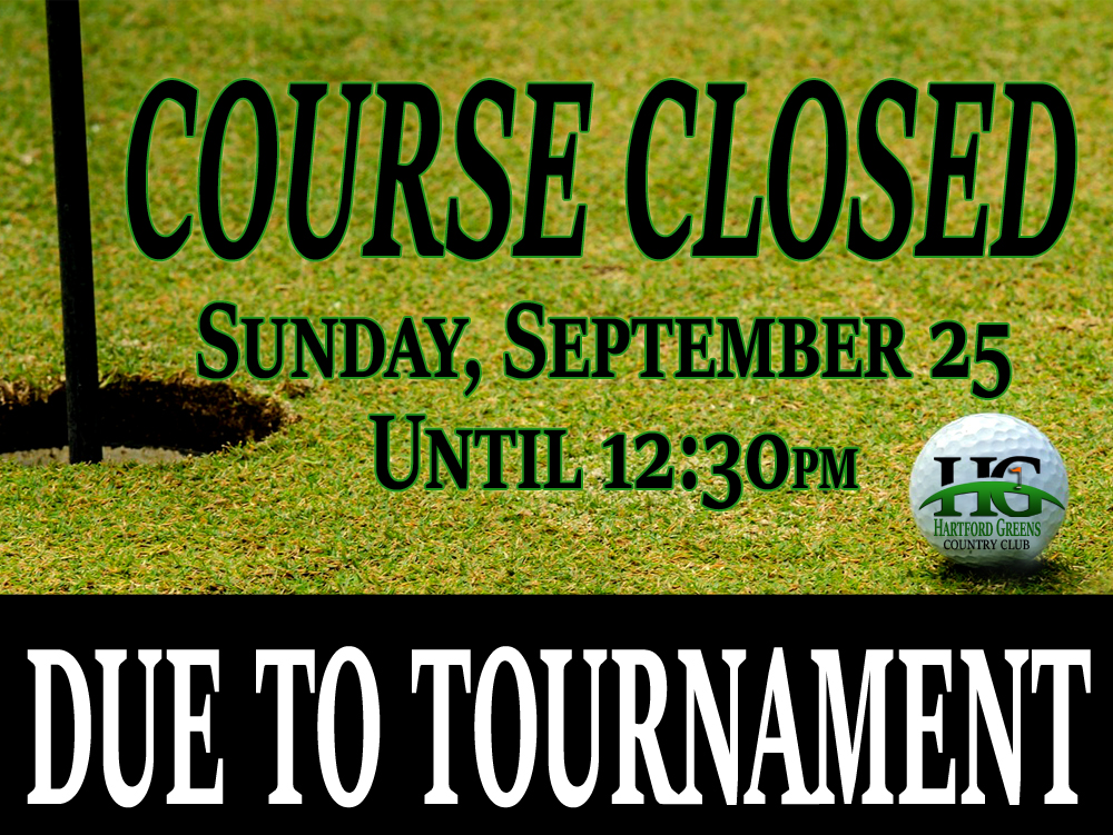 Course to be closed to public until 12:30pm on Sept. 25, 2022